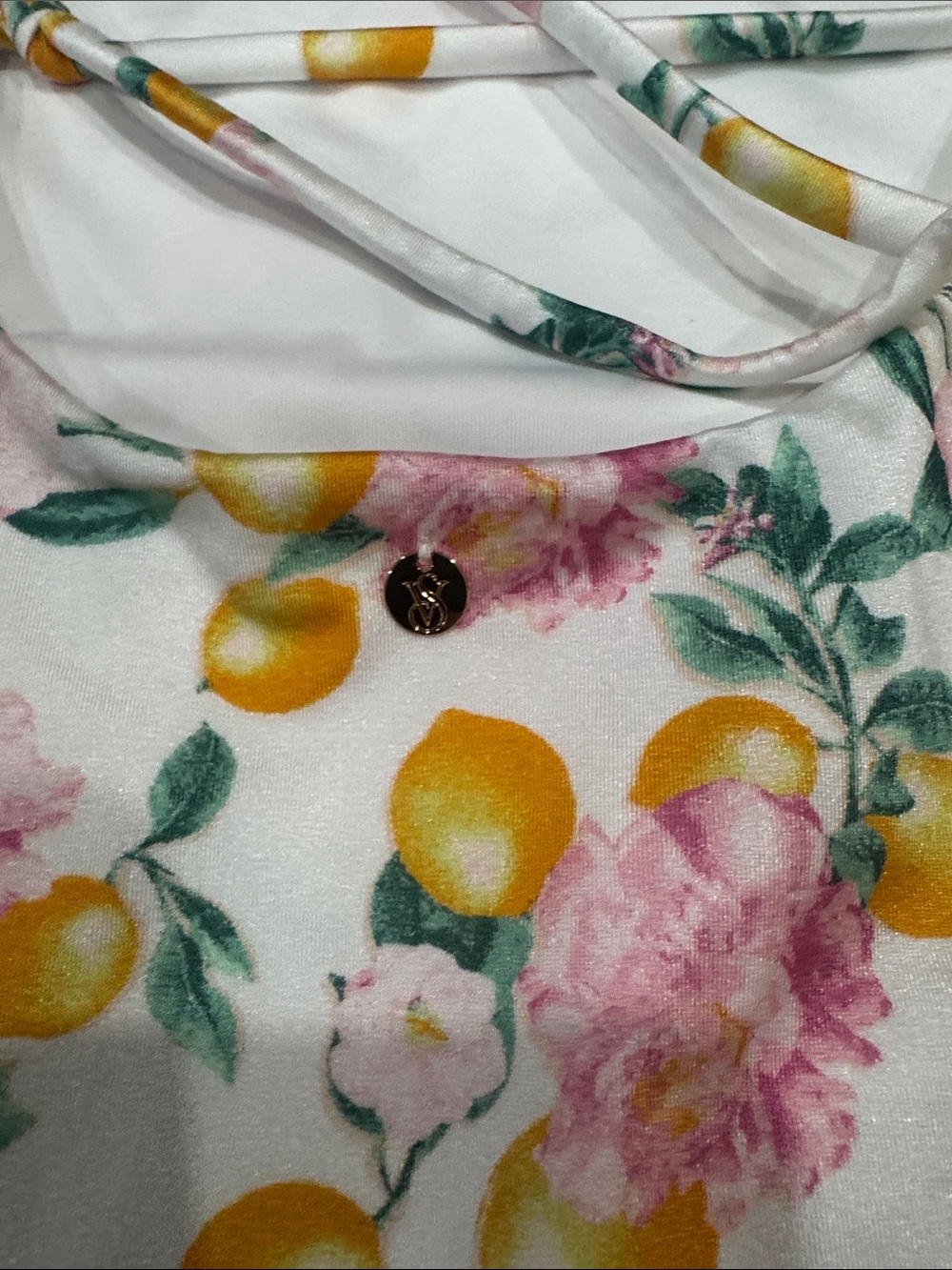 NWT Victoria's Secret Floral and Lemon Print One-Piece w/ Strappy Back Design - Picture 7 of 11